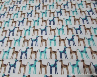 Flannel Fabric - Kissing Dogs on White  - By the Yard - 100% Cotton Flannel