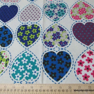 Flannel Fabric Patterned Hearts By the yard 100% Cotton Flannel image 2