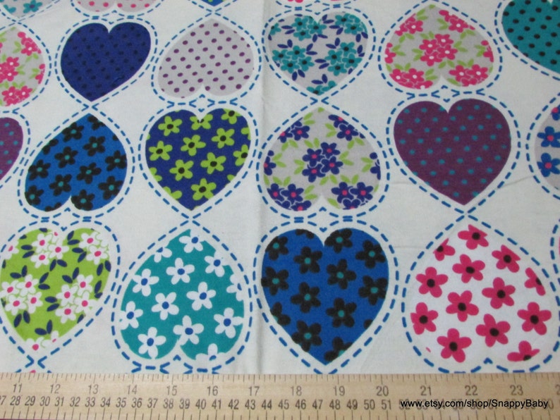 Flannel Fabric Patterned Hearts By the yard 100% Cotton Flannel image 2