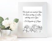 Restless Heart-St. Augustine Printable Wall Art- American Sizing
