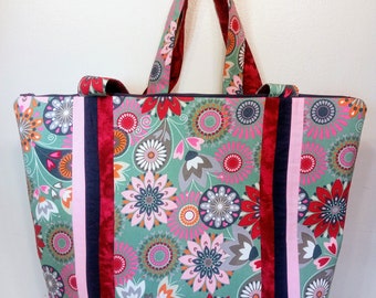 Gorgeous and versatile tote bag "Malkuna"- Colorful Cotton Print - FREE SHIPPING!