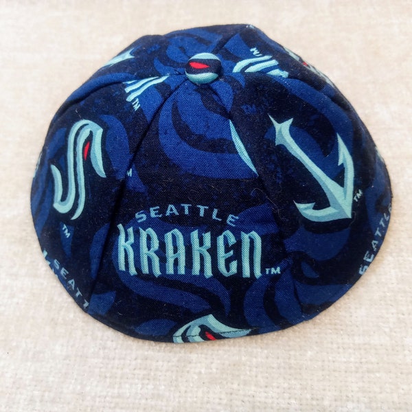 Seattle Pro Team Kippah/Yarmulke/Skullcap- NEW Kraken, Seahawks, Mariners, Supersonics- FREE SHIPPING!