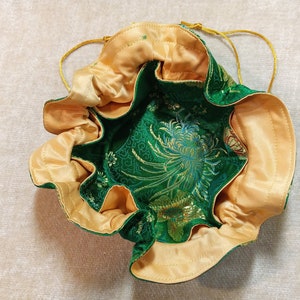 Jewelry Drawstring Travel Pouches- New Colors! Beautiful and Colorful Satin Fabrics in Asian Influenced Floral Brocade-FREE GROUND SHIPPING!