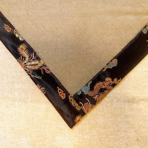 Mahjong Table Game Mat in Asian Floral or Dragon SATIN Prints with 1.3-inch wide, 2-sided binded fabric border- FREE Ground Shipping!