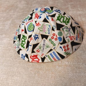 Skullcap/Kippah in Fun Fabrics -Mahjong Tiles, Golf, Music Notes, Cat in Hat - FREE Ground Shipping!