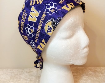 Pacific Northwest College Teams Lined Surgical/Scrub Caps, One Size/Self-Tie- UW, Wash St., Gonzaga, Oregon, Oregon St.- FREE SHIPPING!!