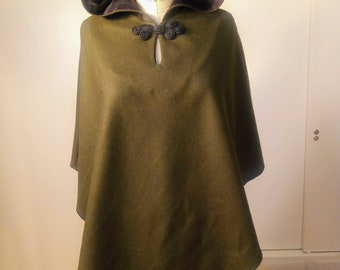 Fashion "Catanya" Poncho with a Hood in Wool -  Now in Fours Sizes - FREE SHIPPING!