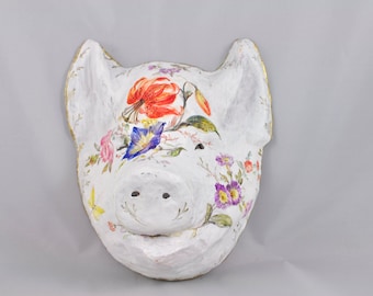 Pig mask/ Halloween mask / Paper mache mask