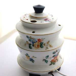 vintage perfume lamp porcelain, Mid Century