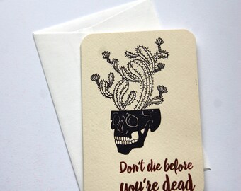 Carte D Anniversaire Tete De Mort Etsy