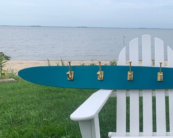 Vintage Water Ski Repurposed, Waterski Hooks, Mudroom Hooks, Beach House Hooks, Lake House Hooks Wood