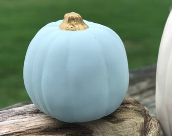 BACK IN STOCK! Small Light Blue Pumpkin Nautical Coastal Beach Halloween Thanksgiving Fall Decorations