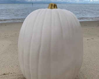 Large Off-White Foam Pumpkin Halloween Thanksgiving Fall Decorations Farmhouse