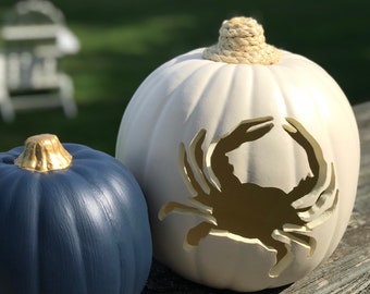 Crab Pumpkin Fall Decorations Wedding Fall Beach Pumpkin Décor Medium Beach Halloween Nautical Pumpkin