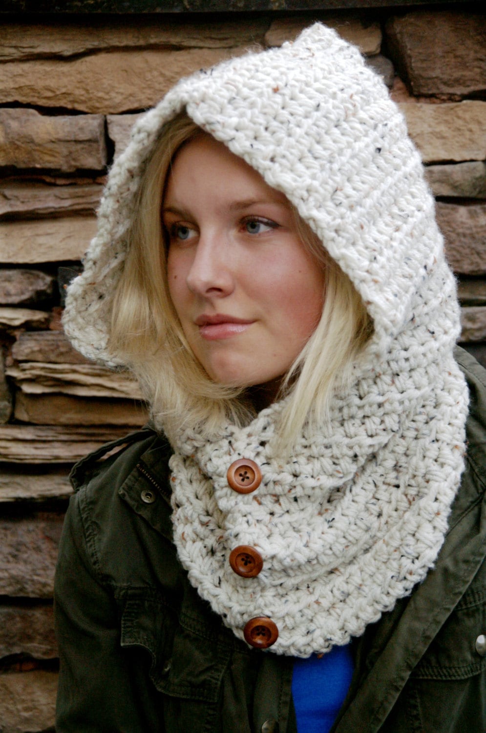 Hooded Cowl Scarf -30 COLORS/neckwarmer/women/scarf/pullover/tan/cream/oatmeal/knit/stretchy/cozy/warm/winter