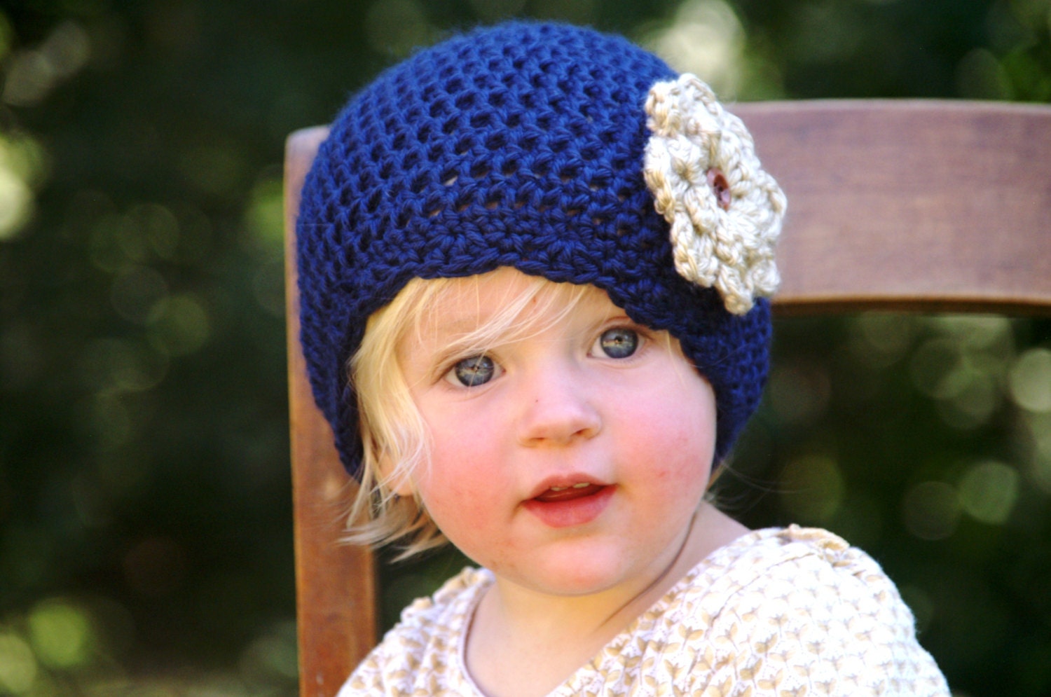 Vintage Style Baby Hat - Handmade/baby/flower/kids/tan/cream/oatmeal ...