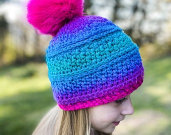 Mermaid Pom Beanie - Enfant/Enfant/Adolescent/Adulte