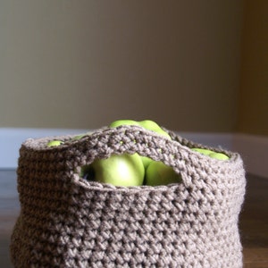 Handmade Crochet Basket 30 Colors Home/Decor/Storage/Knit/Yarn/Brown/Oatmeal/Toys/Books/Blankets image 3