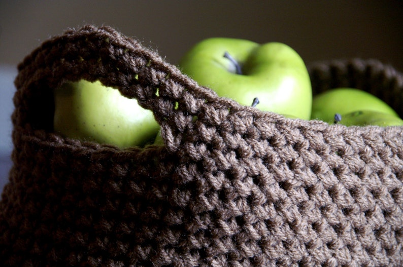 Handmade Crochet Basket 30 Colors Home/Decor/Storage/Knit/Yarn/Brown/Oatmeal/Toys/Books/Blankets image 2