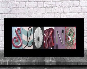framed letter art etsy