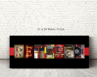 FireFighter Gift, Firefighter, Firefighter Wife, Fireman Gift, Fireman Gift, Firefighter Decor, Thin Red Line, Christmas Gift, METAL