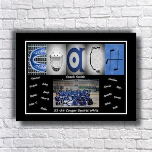 Hockey Coach Gift, Team Coach Gift, Hockey Photo Team Gift, Team Photo Gift, End of Season Gifts, Hockey Personalized Gift