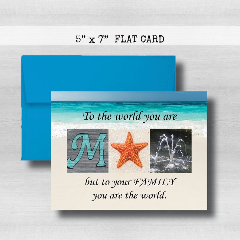 Mom Card from Daughter Husband Step Mom Grandma Mothers Day Card Mum Beach Theme Grammy Gift for Her Nonno Starfish Mother in Law