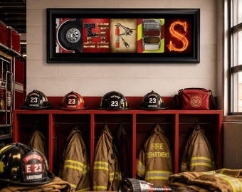 FireFighter Gift, Firefighter, Firefighter Wife, Fireman Gift, Gift for Fireman, Firefighter Decor, Thin Red Line, Retirement,