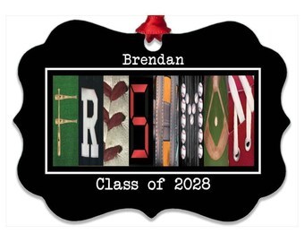 Personalized Freshman Baseball 2027 Christmas Tree Ornament, Customized Gift, Class of 2027,  Bag Tag, Party Favor, 2027, 2027,2026, 2028