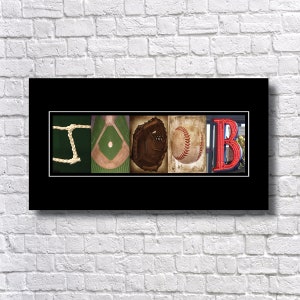 Letter Name Art Baseball Print , Baseball Print, Baseball Player Gift, Baseball Decor, Baseball Art,Baseball Sign,Senior Gift Baseball,SLA1 image 3