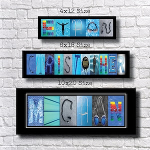 Arte con letras del alfabeto personalizado para nadar, impresión para nadar, nadador, decoración personalizada para sala de natación, creativo, personalizado, bricolaje, archivo imprimible