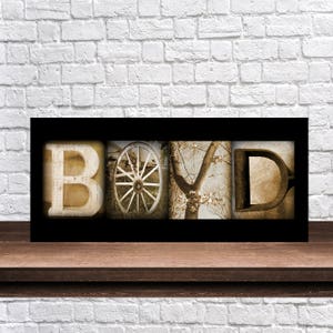Arte de letras do alfabeto - Arte de nomes - Presente de casamento - Fotografia de letras - Fotografia do alfabeto - Presente de aniversário - Impressão de nome personalizada, Início