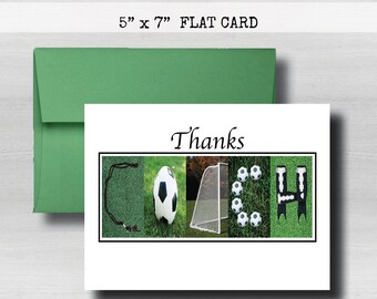Personalized Soccer Thank You Card, Coaches Cards, Soccer Coach Card, Thank You, Custom Soccer Card,Flat Card, Soccer Birthday, COC30