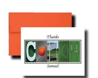 Field Hockey Coach Card, Personalized, Thank You Gifts, Appreciation Gifts for Men and Women, Note Card, Stationery, Team  COC18