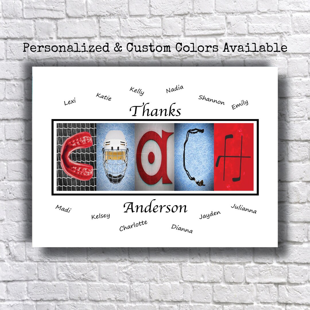 Personalized Thank You Hockey Coach Gift, Coaches Gifts, Player Team ...