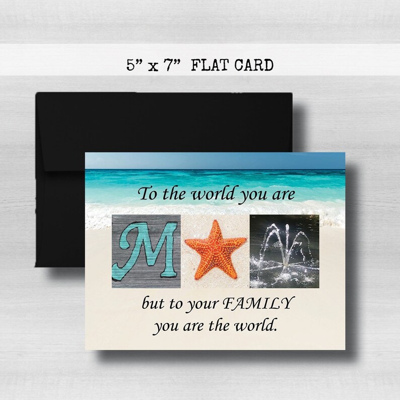 Mom Card from Daughter Husband Step Mom Grandma Mothers Day Card Mum Beach Theme Grammy Gift for Her Nonno Starfish Mother in Law