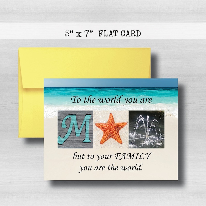 Mom Card from Daughter Husband Step Mom Grandma Mothers Day Card Mum Beach Theme Grammy Gift for Her Nonno Starfish Mother in Law