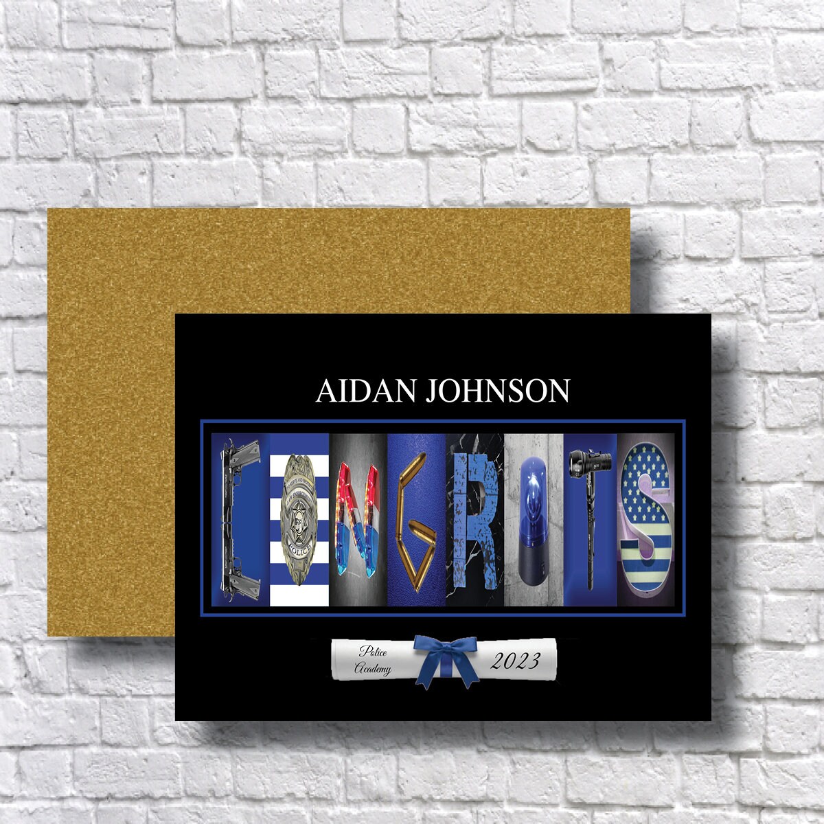 Personalized Police Academy Graduation Card, Law Enforcement, Force ...