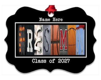 Personalized Freshman Basketball 2025 Christmas Tree Ornament, Customized Gift, Class of 2027,  Bag Tag, Party Favor, 2025, 2025,2026, 2028