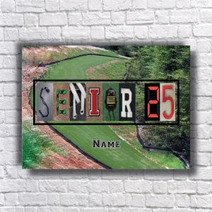 Campo a Traviesa Senior 2025, Personalizado, Último Año de Preparatoria, Noche de Último Año, Equipo Deportivo, Arte con Letras para Nombre, Regalo de Agradecimiento, Jugador, Clase 2025