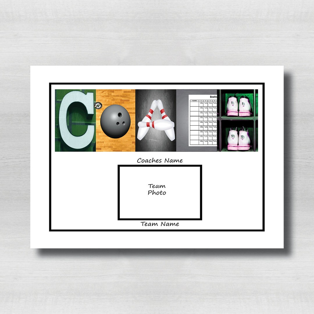 Bowling Coach, Team Coach Gift, Bowling Photo Team Gift, End of Season