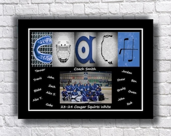 Hockey Coach Gift, Team Coach Gift, Hockey Photo Team Gift, Team Photo Gift, End of Season Gifts, Hockey Personalized Gift