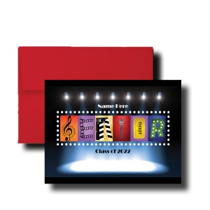 Tarjeta de graduación de DRAMA personalizada, promoción de 2025, TEATRO, universidad, tarjeta de graduación de secundaria, regalo de graduación, 2026, 2027, 2024, 2025