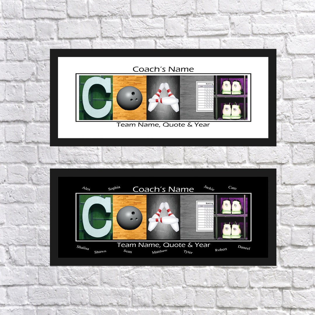 Bowling Coach Gift Bowling Coach Gift Bowling Team Gifts Bowling Print Personalized Bowling Gift
