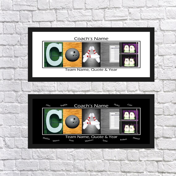 Bowling Coach Gift - Bowling Coach Gift - Bowling Team Gifts - Bowling Print - Personalized Bowling Gift - Team Mom Gift - Bowling Gift,