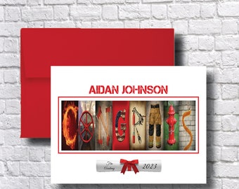 Fire Academy Graduation Card Personalized, Firefighter, Rescue, Fireman, Class of 2023, Congrats, Congratulations Graduate Junior Citizen