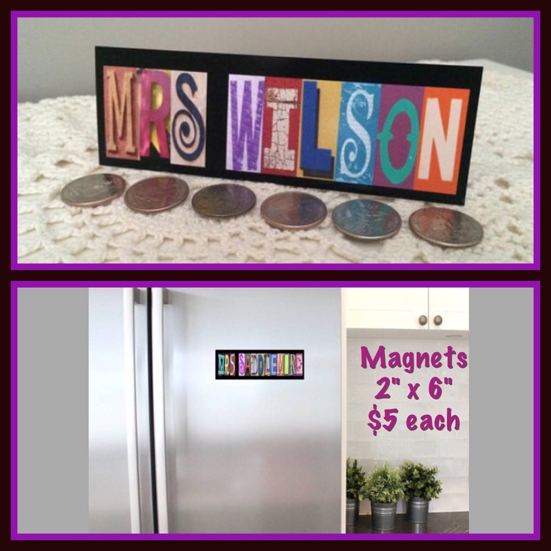 Name Fridge Best Teacher Gift Refrigerator Etsy
