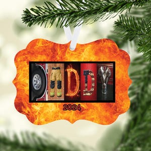 Adorno de bombero personalizado, recuerdo de bombero, Día del Padre, Navidad, agradecimiento a los bomberos, jubilación, arte del alfabeto