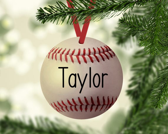 Sports BASEBALL Player Personalized Christmas Tree Ornament