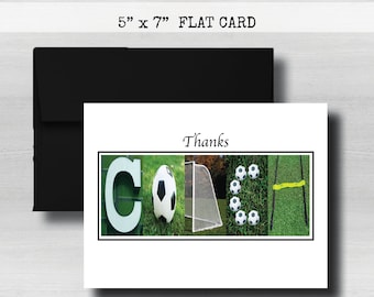 Soccer Thank You Card, Thank You Coach Card, soccer gifts, Thank You, Custom Soccer Card, soccer team gift, Note Card, Stationery,  COC30